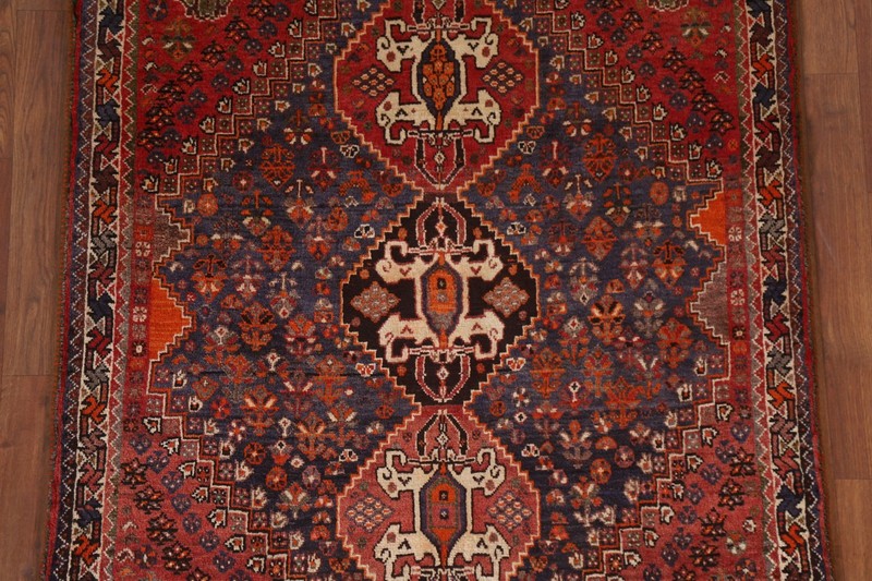 Vegetable Dye Wool Accent Rug 4x5 Nomadic Hand-knotted Home Decor Tribal Carpet gallery