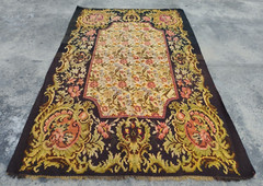 Antique Handmade Bessarabian Floral Wool Kilim Rug Carpet 308×180 cm