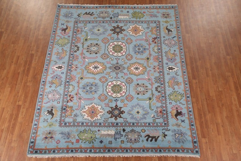 Vintage Turkish Oushak Rug, Beige 9X12 ft, Handmade Wool, Bohemian Anatolian gallery