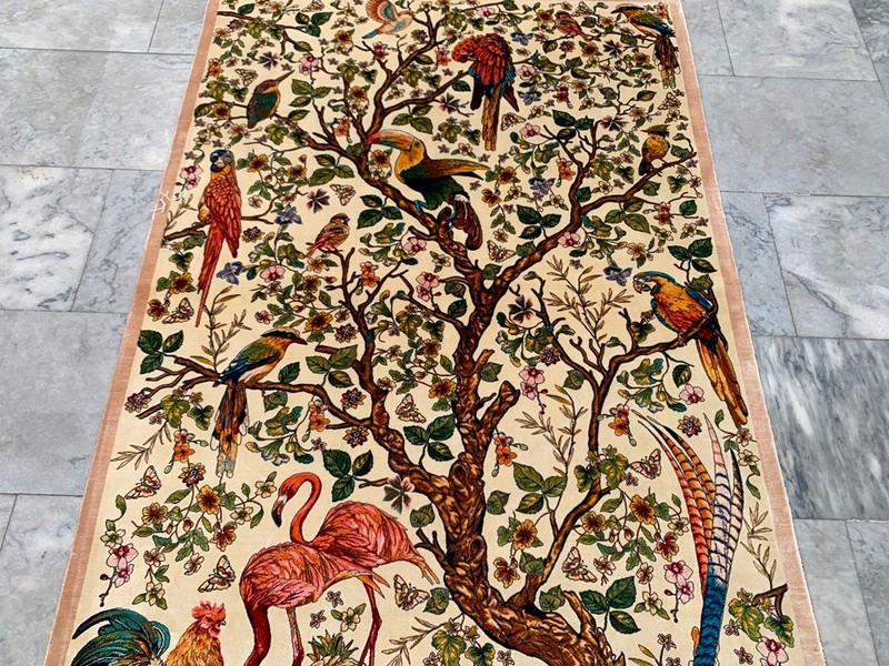 New Pictorial Rug Hi Qaulity Power Loomed Tree of Life Silk Carpet 3x5 ft gallery