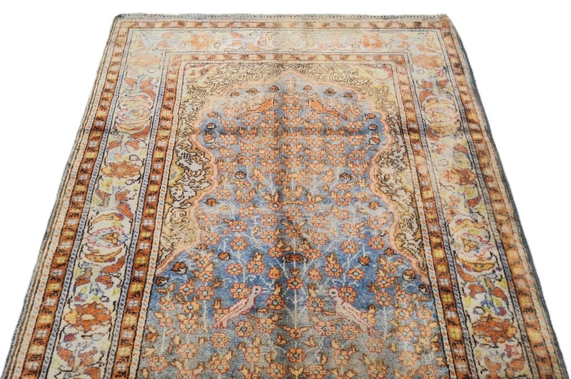 Amazing Hand Knotted Vintage Tribal Kaisery Qaisery Wool Area Rug 4.4 x 2.11 Ft gallery