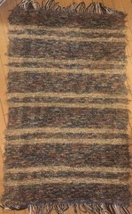Vintage Striped Swedish Hand Made Rag Rug (28×46 inches) 1930s