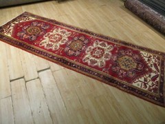 ESTATE 10 FEET RUNNER Circa 1950 VEGETABLE DYE HANDMADE-KNOTTED WOOL RUG H-187