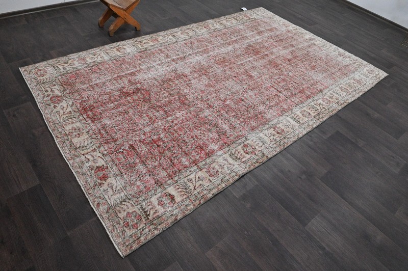 Oushak Turkish Vintage Rug 5x9 Kilim Rug Anatolian Handmade Boho Decor PINK gallery
