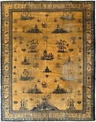 12×15 Rare Antique Chinese Handmade Rug Pre-1900 Symbolic Design 361cm x 427cm
