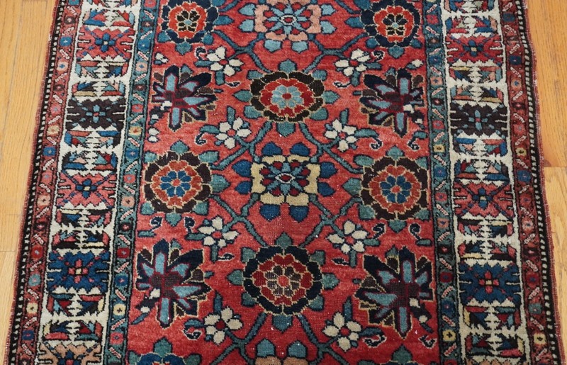 Antique Herizz Runner Hand Knotted Wool Veg. Dye Long Hallway Rug 3'5" x 18' gallery