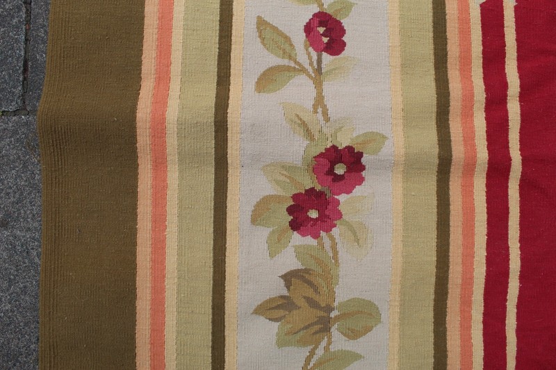 Vintage Hand Made French Design Wool Red Green Original Large Aubusson 415X303cm gallery