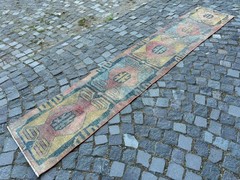 Bohemian rugs, Runner rug, Handmade, Turkish rug, Vintage, Wool | 1,9 x 10,3 ft