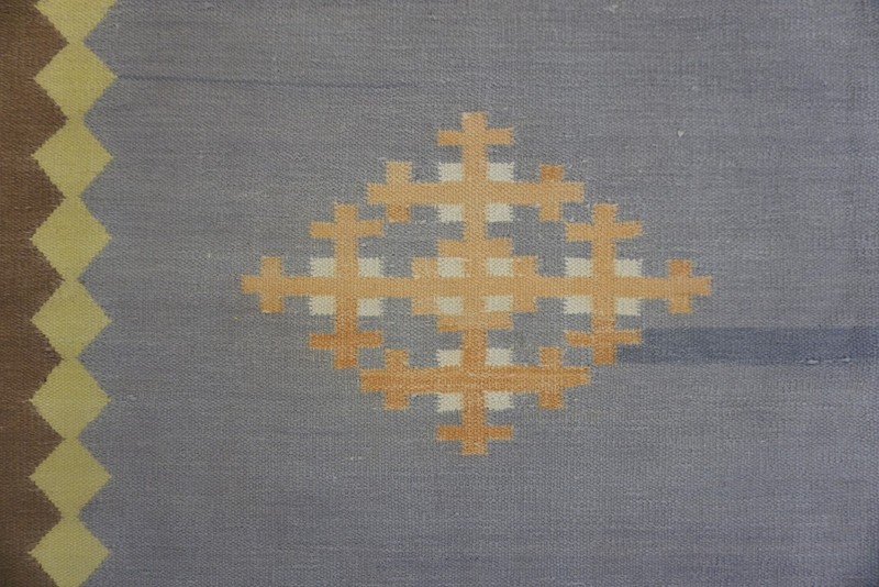 10X16 Vintage Indian Dhurries Blue Cotton Area Rug 1935 gallery