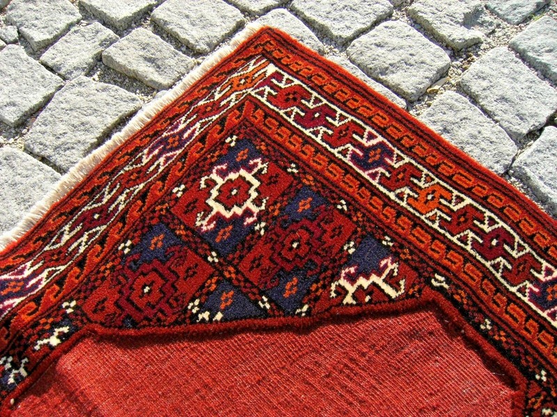 Vintage Tribal Rug 34'' x 29'' Turkoman Tribal Small Yomud Rug Wool Area Rug gallery