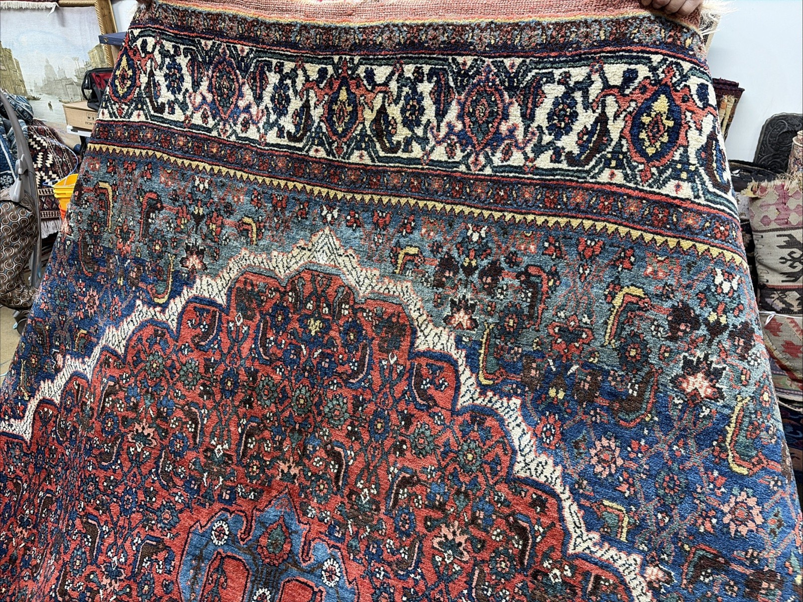 Auth: 19th C Antique Kurdish Bidjar Collectors Choice Beauty Organic 8x11 gallery