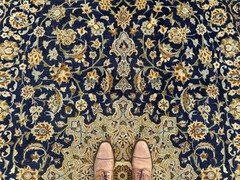 8×11 BLUE VINTAGE RUG HAND-KNOTTED ORIENTAL ANTIQUE hand-knotted handmade 8×12 a