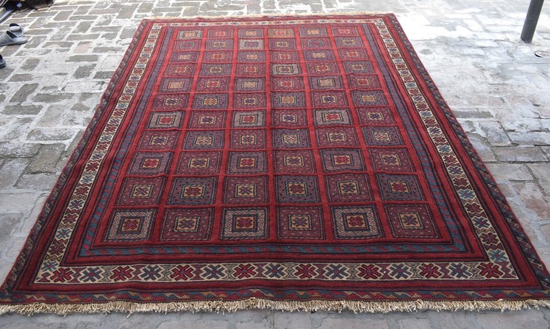 Hand Knotted Vintage Area Rug 7x9 ft Antique Oriental Afghan Wool Rug Boho Decor gallery