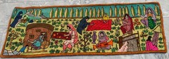 Vintage Aubusson Runner: Hand-Woven Chain Stitch Carpet, Home Decor 2×6 ft