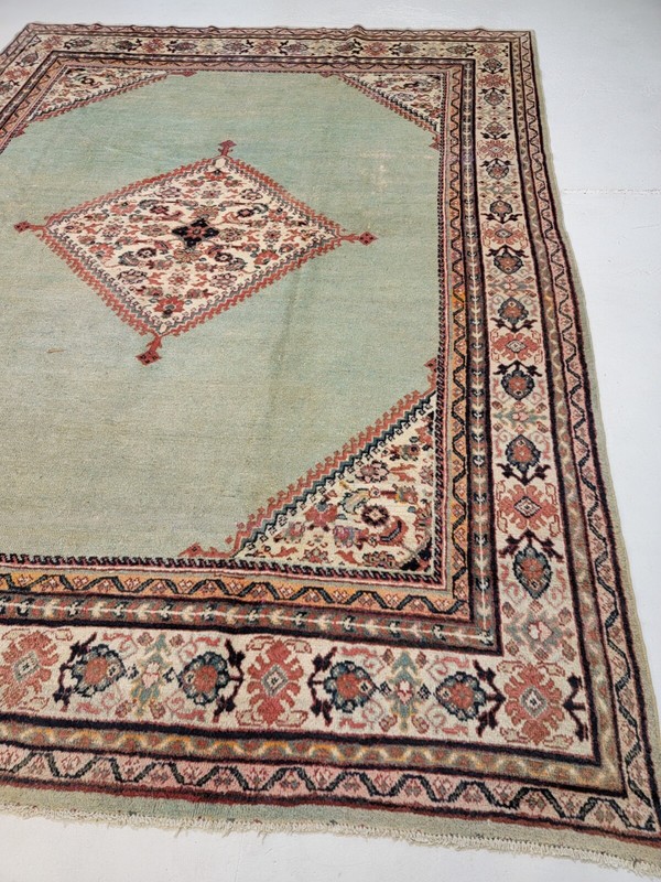 Antique Oriental Hand-Knotted Wool Area Rug Light Blue/Ivory/Red 8'8" x 11'8" gallery