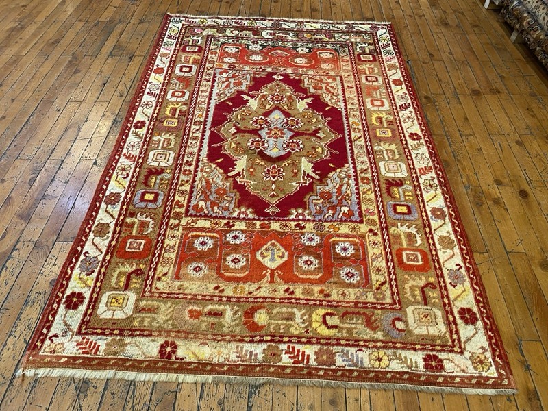 Antique 1900-1939s Exclusive Turkish Wool Pile Carpet 3’6”x5’6” gallery