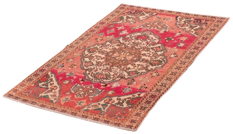 Vintage Traditional Hand-Knotted Area Rug 4'1" x 6'0" Oriental Wool Carpet gallery