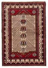 Vintage 3’5″ x 4’9″ Traditional Hand Knotted Vegetable Dye Wool Area Rug