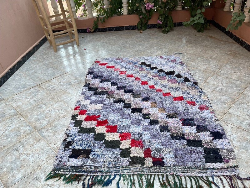 Vintage Moroccan handmade 3'6"x5'2" Bohemian Berber Abstract Colorful Runner gallery