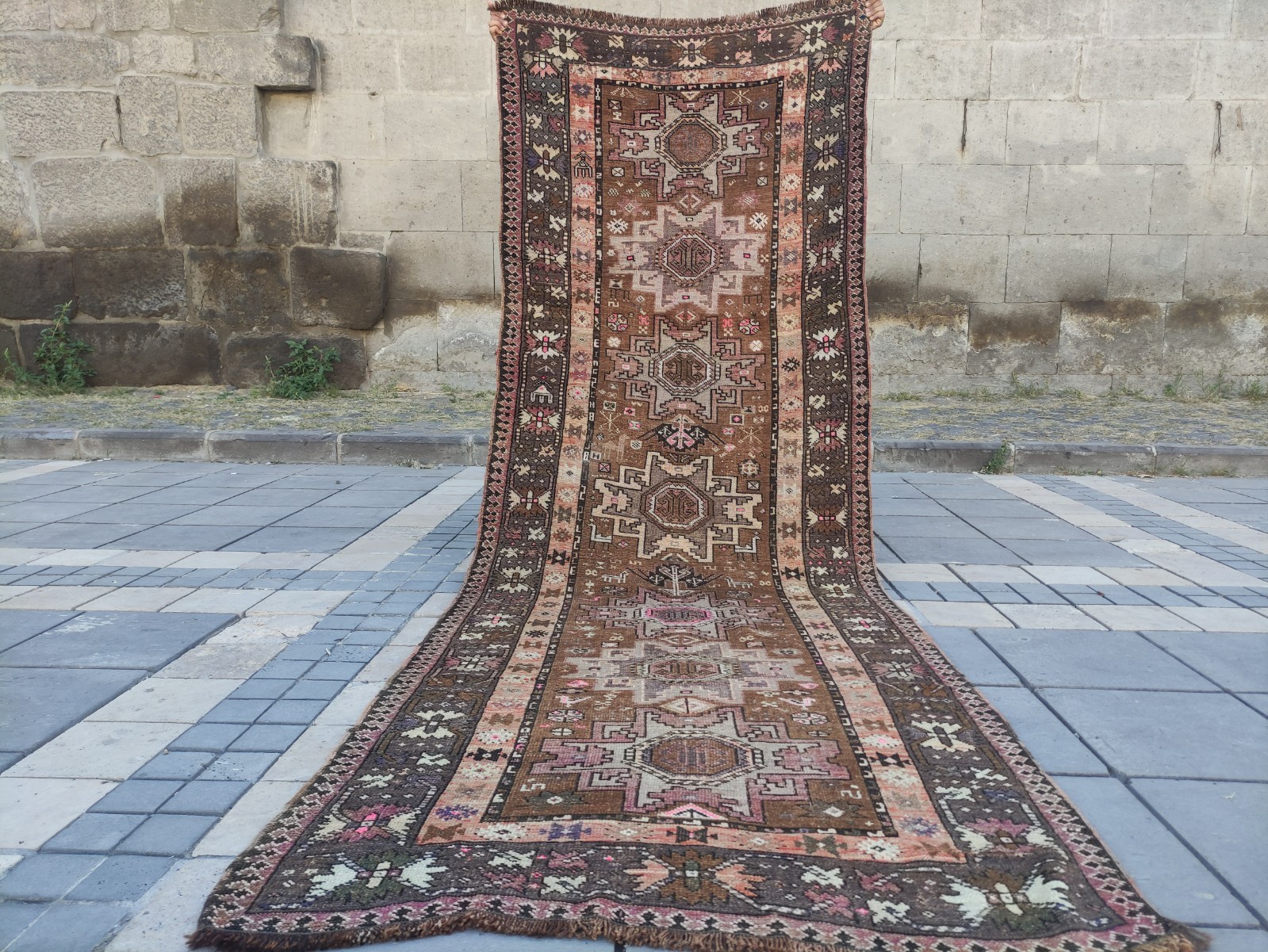 4x11 Oversized Kars rug 3.87 x 11.29 ft Vintage Handmade huge rug 118x344 cm gallery