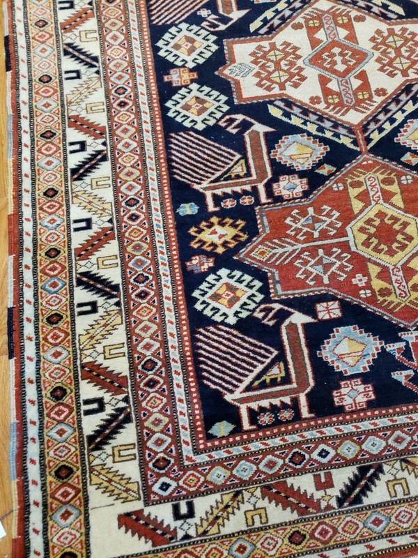 Antique look Shirvan size 5'×6'9" dark blue color 100% pure wool gallery