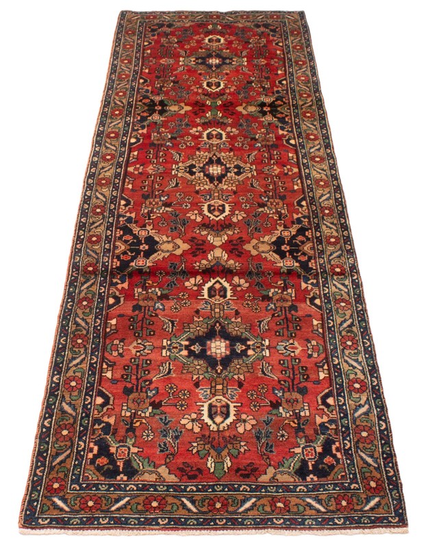 Vintage Hand-knotted Runner Rug 3'5" x 10'11" Traditional Oriental Wool Carpet gallery