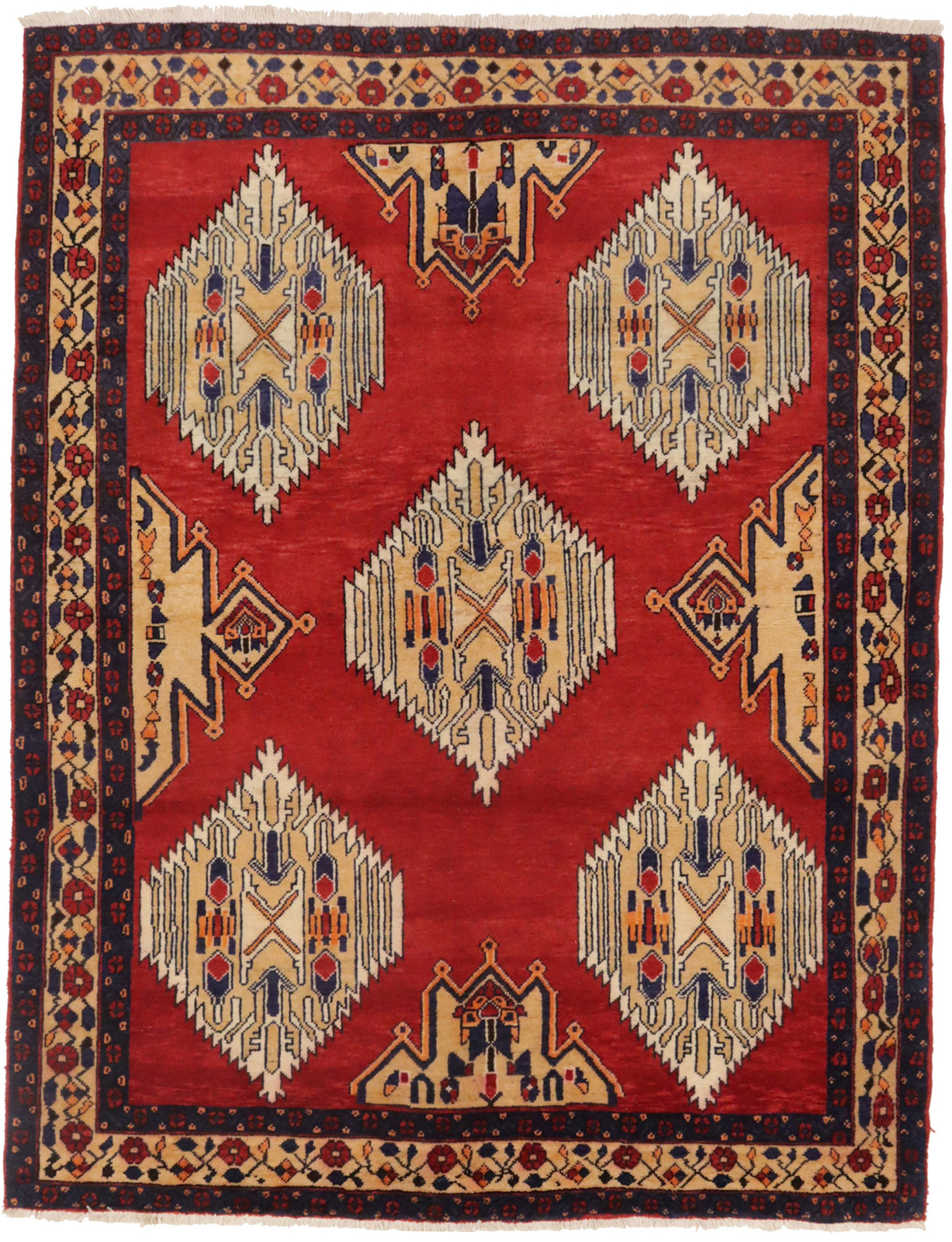 Hand-Knotted Vintage Tribal Oriental Rug Wool Farmhouse Boho Decor Carpet 5X6 ft gallery