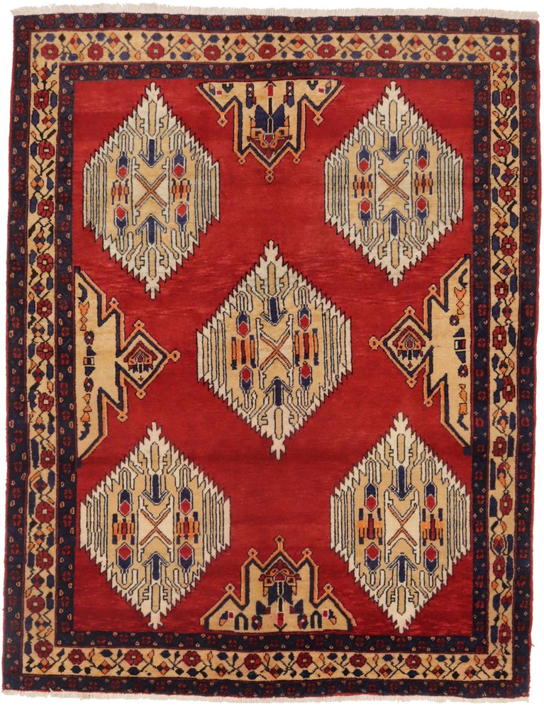 Hand-Knotted Vintage Tribal Oriental Rug Wool Farmhouse Boho Decor Carpet 5X6 ft