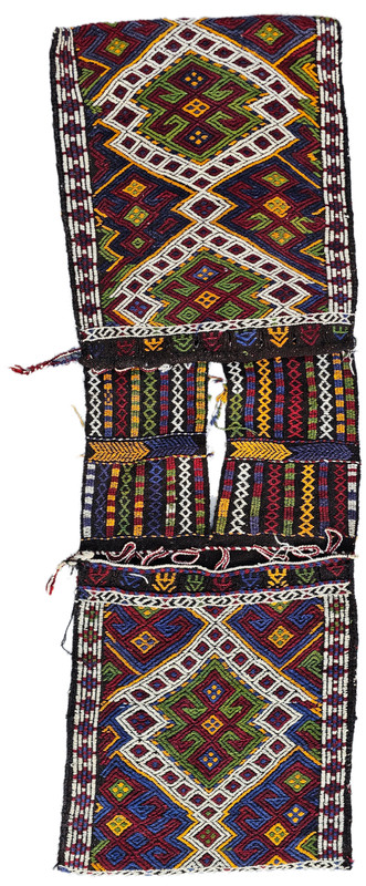 Nomad rug, Baho rug kilim, chuval rug, saddlebag rug, old bag, colorful item gallery