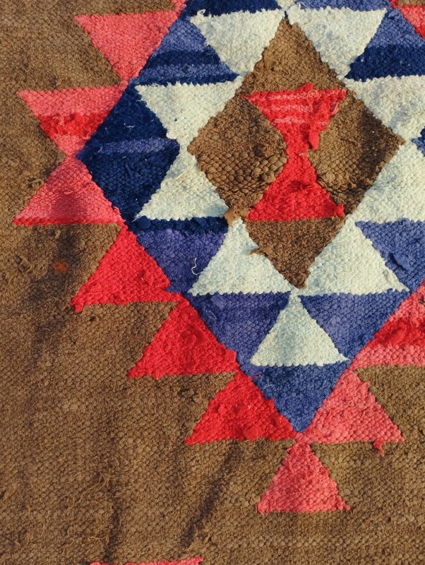 Vintage Handmade Turkish Geometric Wool Kilim Rug Carpet 168x92 cm gallery