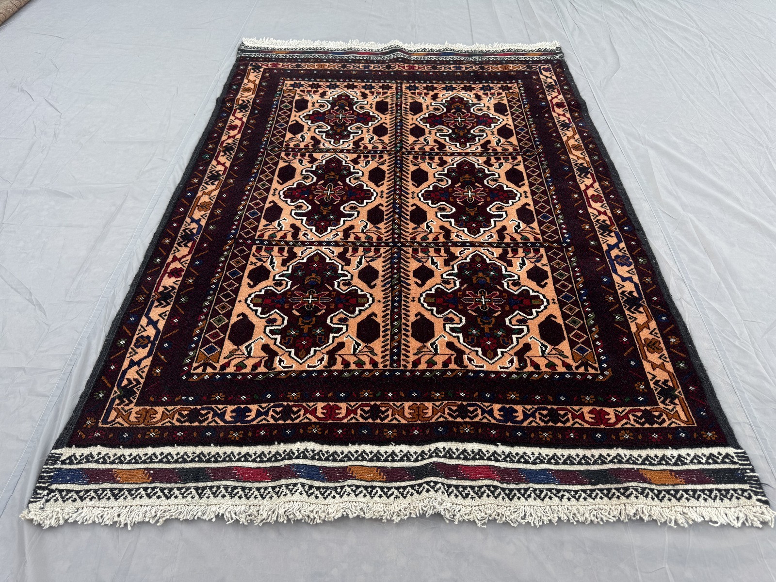 132 x 195 cm Stunning Gorgeous Afghan Nomadic Taimani Tribal Belouch Herati Rug gallery