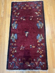 Antique Art Deco Chinese Rug 2’5 x 4’8 Handmade Rare Colors Carpet