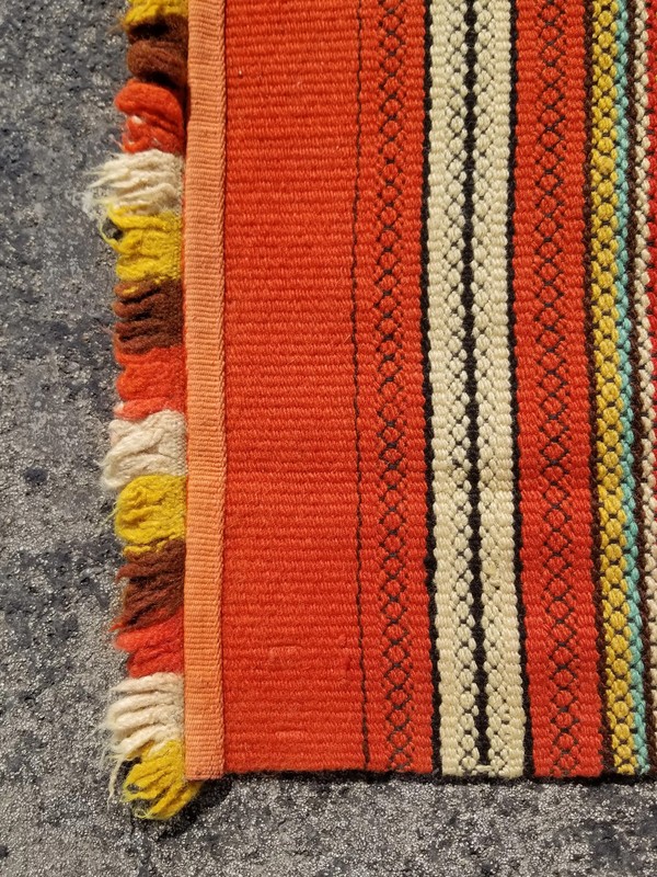 Vintage Traditional Handmade Oriental Wool Multicolor Tapestry 5.4x1.1 ft gallery