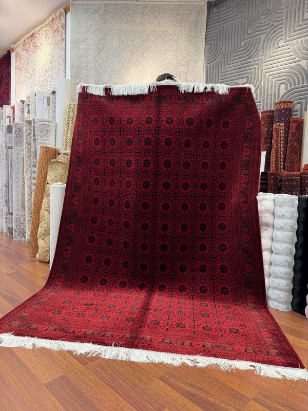Turkish Silk Blend Rug 8x11 Ft Red Black Oriental Hereke Style Area Rug gallery