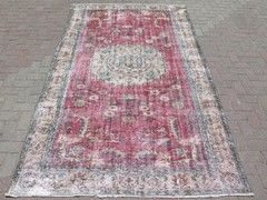 Vintage Rug, Anatolia Carpet, Distressed Rug, Floor Carpet Handmade Rug 68″x111″