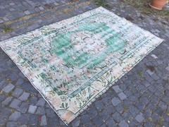 Turkish Vintage Rug, Handmade Wool Rug, Bohemian Large Rug, 5,5 x 8,3 ft