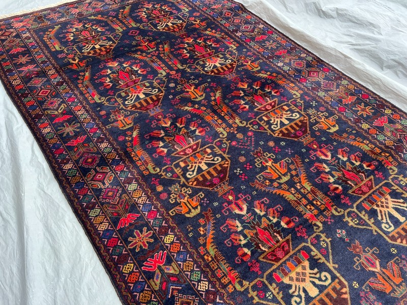 5 x 8'5 Vintage Afghan Hand-Knotted Baluchi Tribal Floral Wool Rug Soft Pile Rug gallery