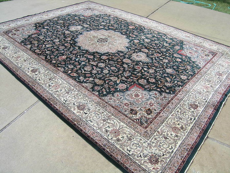 Exceptional Vintage Fine Hand Woven Oriental Rug Carpet 9x12 High KPSI 378 gallery