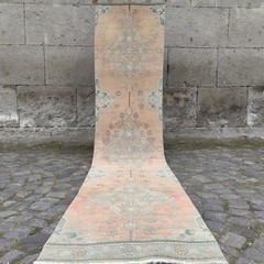 2×11 Persian Style runner rug 2.43 x 10.93 ft Vintage kitchen carpet 74 x 333 cm