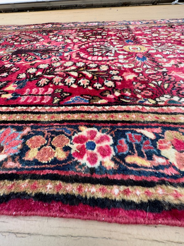 ANTIQUE AMERICAN SAROUK MOHAJERAN RUNNER 3x7 FT CIR 1900 gallery