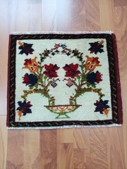 Caucasian White Square Rug Armenian Decor Rug Oriental Floral Rug Free Ship Rug
