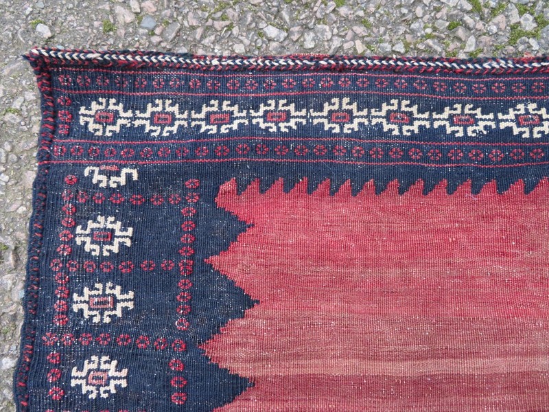 Antique A*f*s*h*a*r Dining Or Bread Sofreh Rug. 112cm X 115cm. gallery