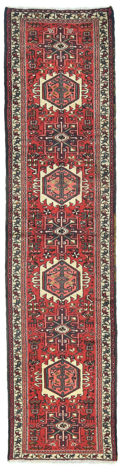Handmade Geometric Wool Oriental Runner Rug Vintage Hallway Carpet 2'4X9'5 ft gallery