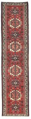 Handmade Geometric Wool Oriental Runner Rug Vintage Hallway Carpet 2’4X9’5 ft