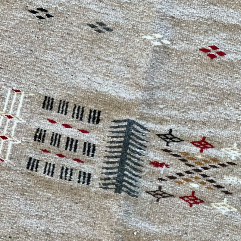Algerian Amazigh Traditional Rug Beige w/ brown & black From the M'zab Valley gallery