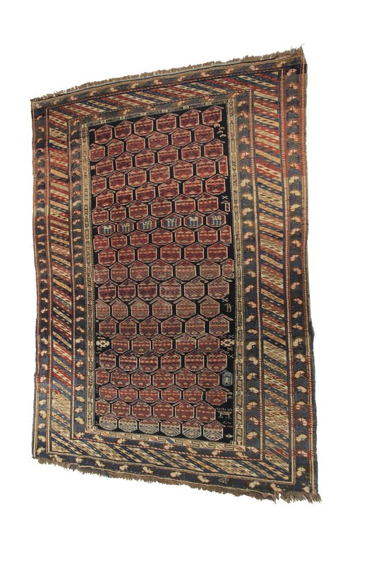 4x6 Authentic Antique Caucasian Rare Shirvan Rug Blue Kuba 117cm x 173cm gallery