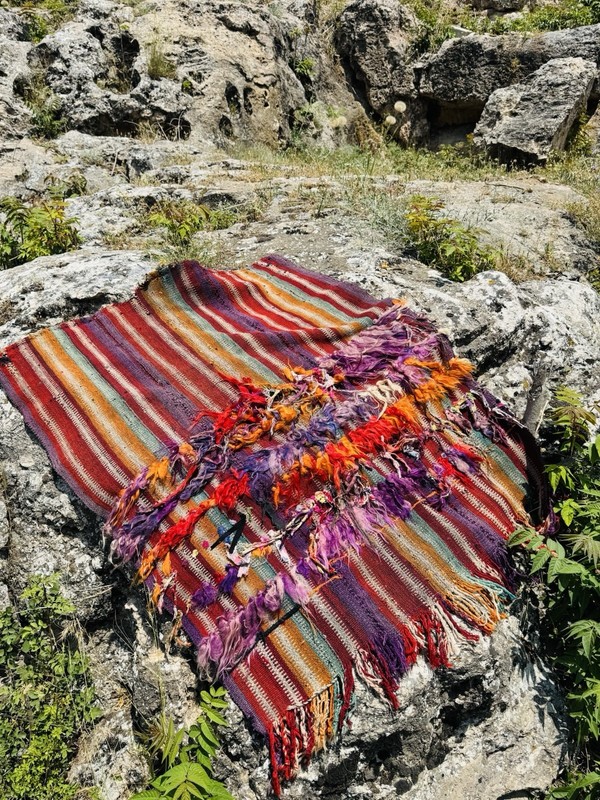 Shamanic Kilim Textile From Konya Cihanbeyli Made by Yörük Nomads - 133cm x 97cm gallery