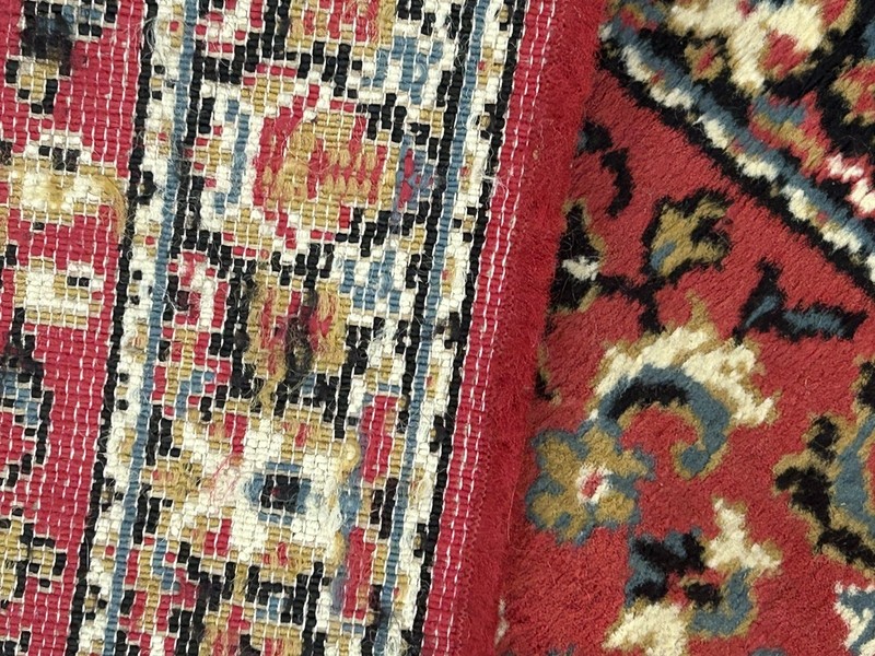 Vintage American Wool Runner Rug, Kirman Style Floral 134" x 27" gallery