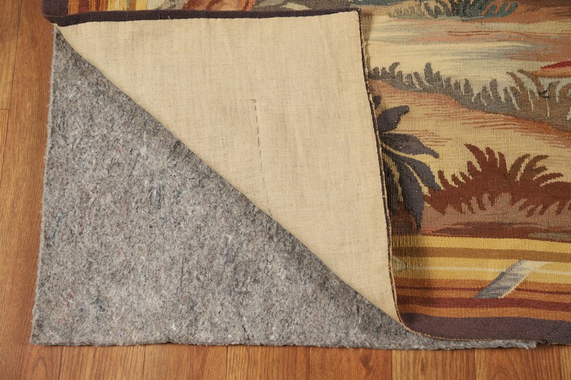 Vegetable Dye Antique Tapestries Rug Franch Hand-woven Wallhanging Kilim Rug 4x6 gallery