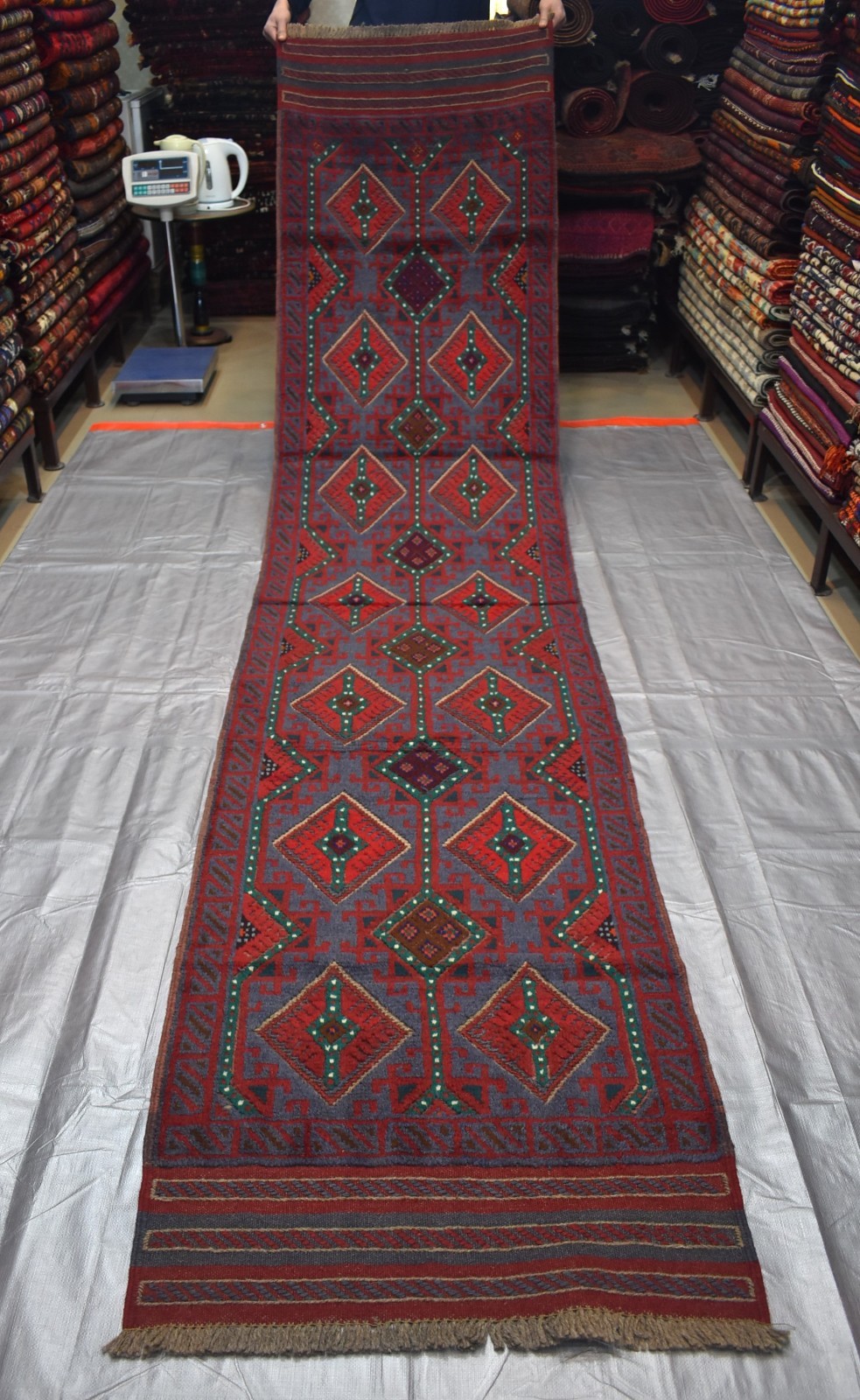 Antique Afghan Mushwani Runner Rug 2x11 Hand Knotted Wool Persian Style Hallway gallery